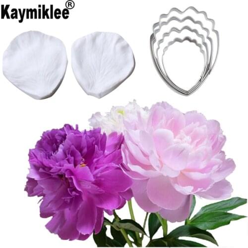 Large Peony Veiner Silicone Mold Flower Fondant Flower Cutter Gumpaste Mould Cake Decorating Tools,Sugarcraft Mold CS258