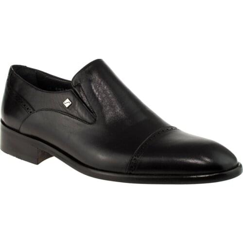 Mens Black Genuine Leather Classic Shoes FSC8077SİYAH