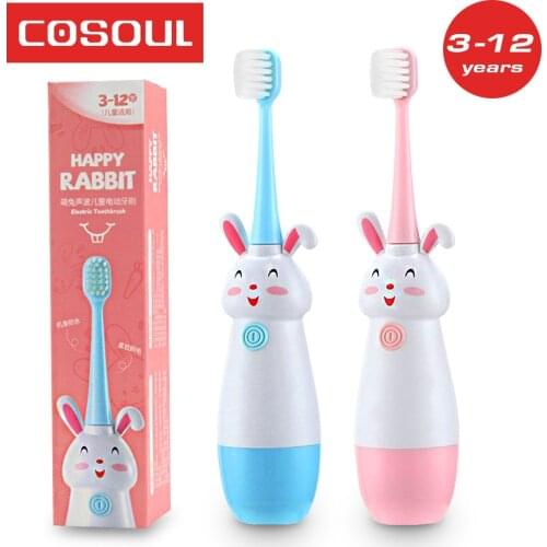 Children Electric Toothbrush Soft Bristles Professional Child Toothbrush Baby 3 -12 Years Old Cute Rabbit Kids Teeth Care