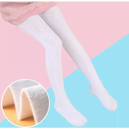 Kids Pantyhose Ballet Dance Tights For Girls Stocking Thicken Children Velvet Solid White Pantyhose Girls Tights
