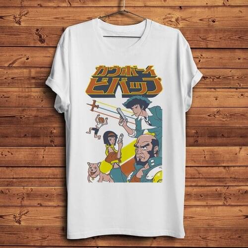Cowboy Bebop Stardust Spike Spiegel funny anime tshirt Men summer new White Casual short sleeve T Shirt Unisex streetwear tee