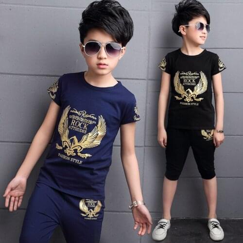 2 Piece Printed Tops + Pants Boys and Girls Clothes 2PCS Summer Childrens Wear Childrens Wear Boys Clothing Set