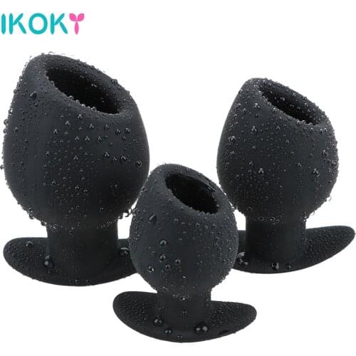 IKOKY Butt Plug Sex Toys For Men Sex Tools For Couples Hollow Silicone Vagina Speculum Anal Plug Enema Anal Dilator Erotic