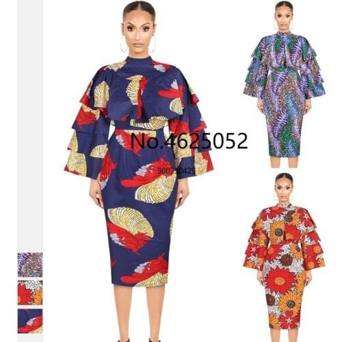 African Dresses For Women 2021 African Clothes Africa Dress Print Dashiki Ladies Clothing Ankara Plus Size Africa Women Dress