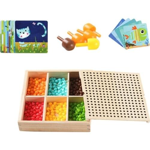 Creative 3D Peg Board Mushroom Intelligent Toy, Jigsaw Puzzle DIY Games for Kids and Toddlers Intelligence Exercise