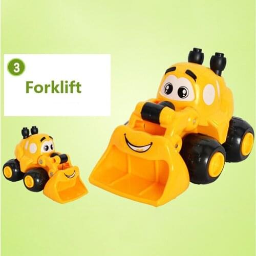 Bbay Boys And Girls Mini Cartoon Cars Engineering vehicles Random Color warrior combination Toys Car Gift