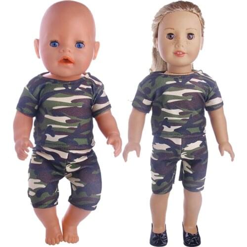 New Fashion Doll Clothes sportswear for 18 inch American camouflage