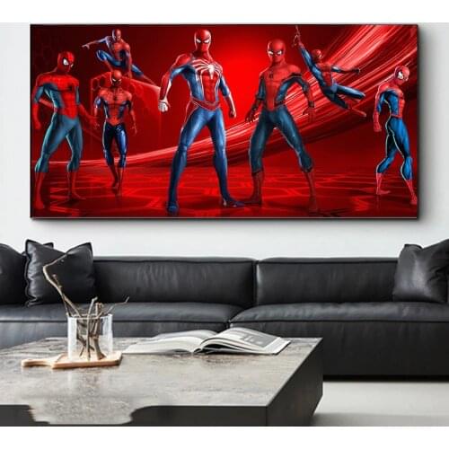 Marvel Avengers Superhero Movie Canvas Painting Spiderman Posters and Print Wall Art Picture for Kid Living Room Home Decoration