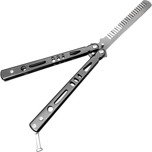 Professional Folding Butterfly Style Hair Comb Foldable Stainless Steel Practice Training Brush Salon Hairdressing Styling Tool