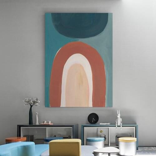 Simple Geometric Abstract Painting Large Cartoon Picture For Living Room New Arrival Home Decoration Wall Art Painting No Framed