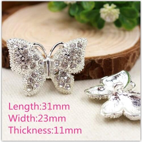 1551078,1 pcs, Butterfly-shaped Rhinestone jewelry button,flower patterns buttons, garment accessories DIY materials