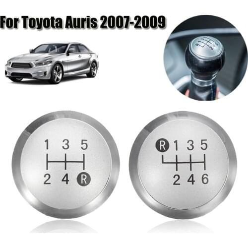 5/6 Speed Car Gear Lever Handball For Toyota Auris 2007 2008 2009 Chrome Gear Shift Knob Decorative Cap Cover Gear Shift Knob
