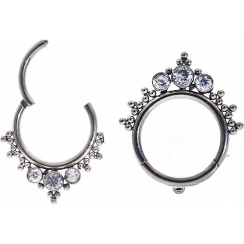 1Pc 316L Surgical Steel Hinged Hoop Nose Septum Ring Circle Earrings Body Jewelry Hoop Balls Ear Cartilage Helix Earring