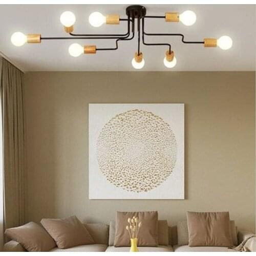 LED Ceiling lights For Foyer Round Ceiling Lamp Modern Metal Bedroom Lightings Wooden Room Lighting Kitchen Wood Lamps