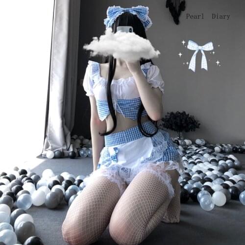 Pearl Diary Cute Lolita Maid Uniform Japanese Temptation Students Womens Costume Kawaii Anime Bikini Set Erotic Underwear