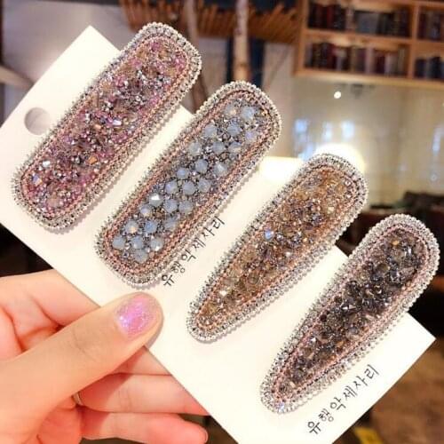Bling hairpins Women Girls Bling Crystal Hairpins Headwear Rhinestone Hair Clips Pins Barrette Styling Tools Accessories