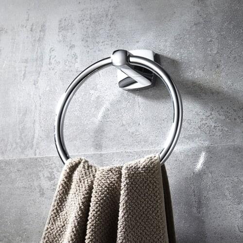 1pcs Simple bathroom towel ring Copper round towel rack Punching and installing towel rack Bathroom pendant toilet