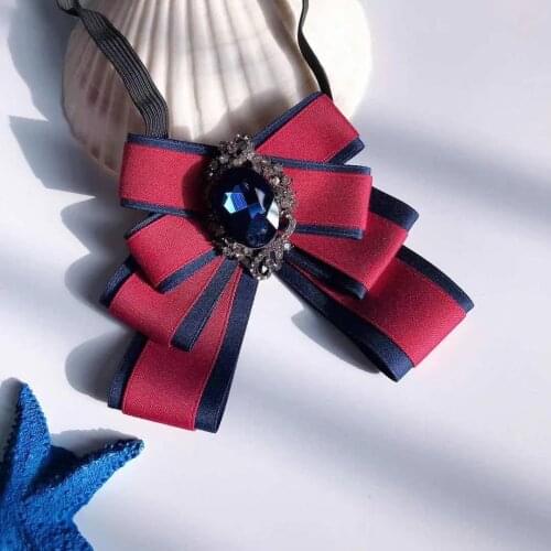 2021 British Men Shirt Ribbon Bow Tie Cravat Personality Women Wedding Party Alloy Bling Crystal Necktie Chic Rhinestone Bowtie