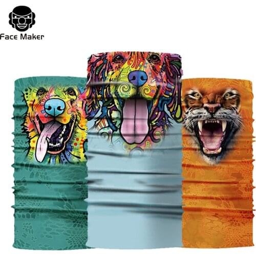3D Seamless Magic Headband Animal Cat Dog Panda Tube Shield Face Mask Bandana Headwear Ring Head Scarf Snowboard Hiking Scarves