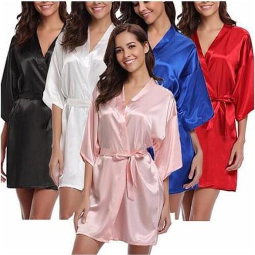 4XL.Womens Satin Wedding Kimono Bride Robe.Sleepwear Bridesmaid Robes Pajamas Bathrobe Nightgown Spa Bridal Robes Dressing Gown