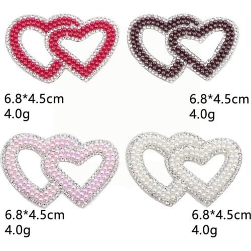 5pcs Love Heart Rhinestone Applique Patches DIY Apparel Sewing Hot Drilling Clothing Accessor Badge Paste Adhesive Decor Craft