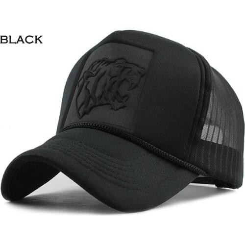 2021 Hip Hop Black leopard Print Curved Baseball Caps Summer Mesh Snapback Hats For Women Men casquette Trucker Cap