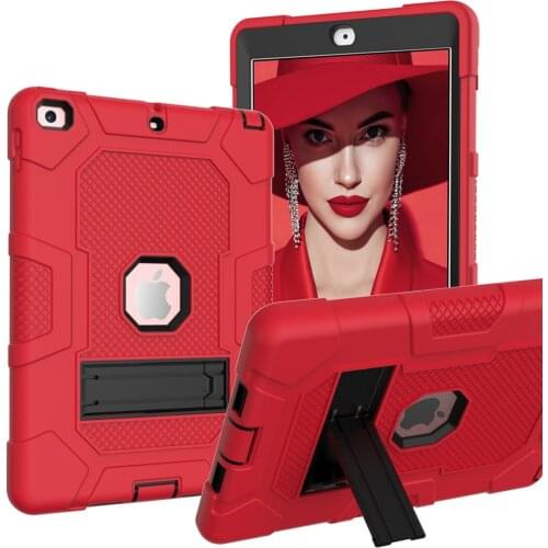 Hand Holder Armor Heavy Duty Case For Apple iPad 9.7 2018 6th (A1893 A1954) 5th (aA1822 A1823) Kids Tablet Case + PenFilm