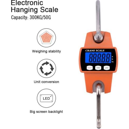 Yieryi 300kg/100g Digital LCD Intelligent Electronic Hook Scale Detachable Hook Waterproof Professional Industrial Hanging Scale