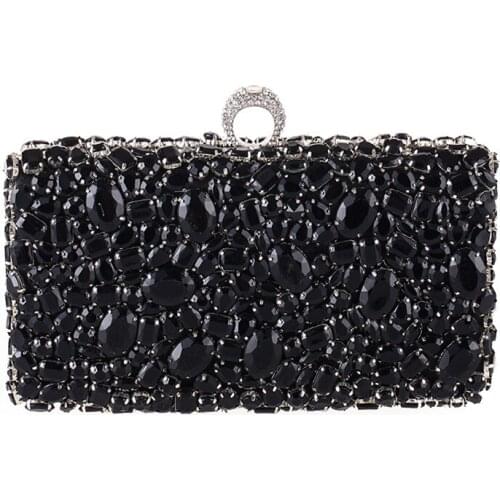 Women acrylic crystal long clutch evening bag party bag