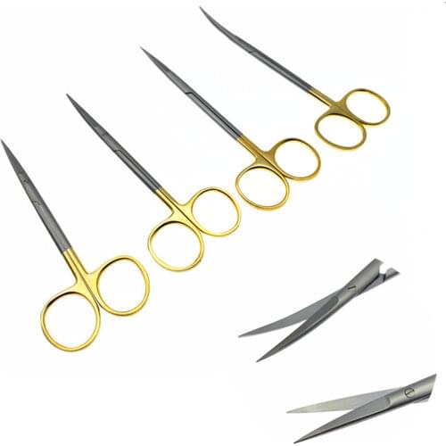 Double eyelid scissors with gold handle Stainless steel fine sharp instruments Beauty scissors
