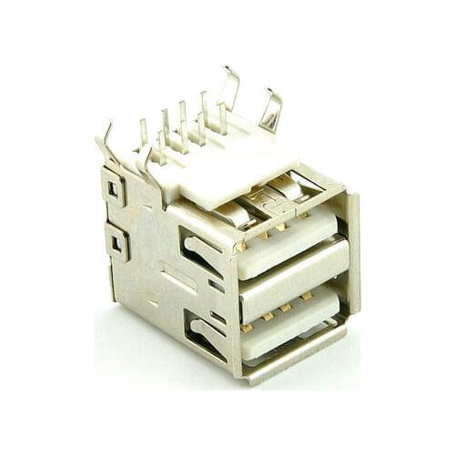 Double-layer USB mother USB head 90 degrees curved needle (20pcs)