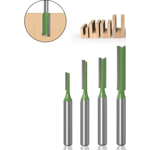 6mm Practical Milling Cutter Double Flute Shank Single Straight Bit Steel Trimming Machine for Handmade Woodworking Tools