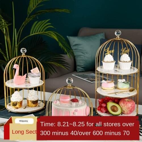 Ceramic Double Dessert Tray Creative Marble Cake Pan Dessert Table Decoration Display Stand Afternoon Tea Dessert Fruit Plate