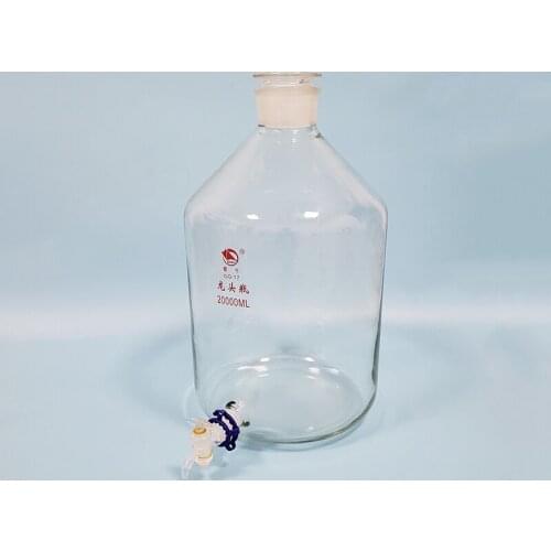 Laboratory aspirator bottle 2500ml/5000ml/10000ml/20000ml,Boro 3.3 glass,With ground-in glass stopper and stopcock