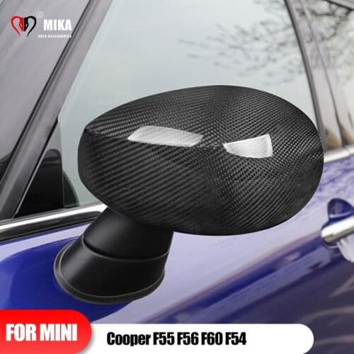 HOT real carbon fiber rearview mirror case car accessories sticker for MINI Cooper F55 F56 F54 F60 Countryman Clubman after July
