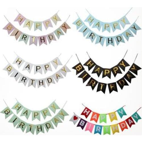 Multi Themes Happy Birthday Banner Baby Shower Birthday Party Decorations Photo Booth Happy Birthday Bunting Garland Flags