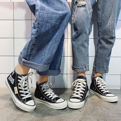 Ins Hong Kong style fashion couple style Zhongbang vulcanized shoes