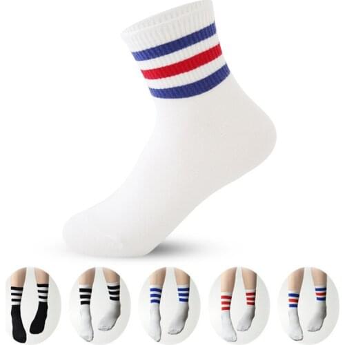 Fashion Classic 3 Three Striped Women Men Socks Retro School Style design High Quality Cotton Comfortable girl Socks