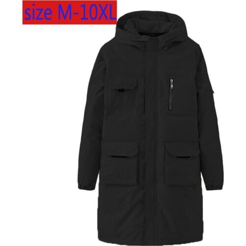 New Arrival White Duck Fashion Super Large Down Clothing Long Thick Loose Casual Winter Jacket Men Plus Size M-9XL 10XL