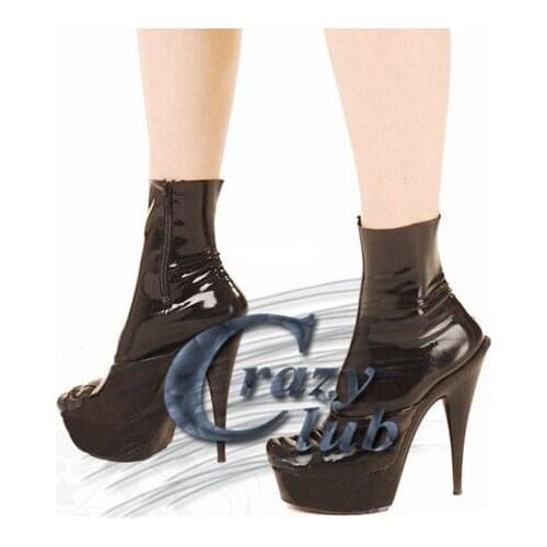 Crazy club_ New arrival Top Fashion Limited Erotic Lingerie Sexy Short sock with low zip latex 100% Latex Sale Fast Delivery