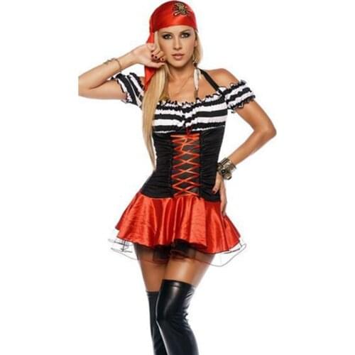 Sexy Skull Caribbean Pirate Costume Halloween Carnival Party Captain Jack Sparrow Pirate Cosplay Fancy Dress