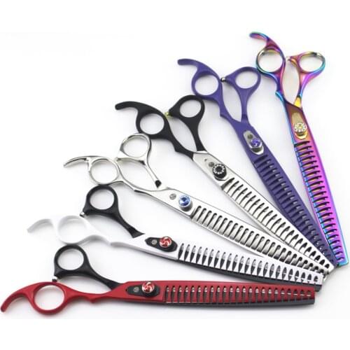 8.0 inch Professional Pet Scissors High Quality Thinning Shears Sharp Edge Cat Dog Grooming Scissors Haircut Tools