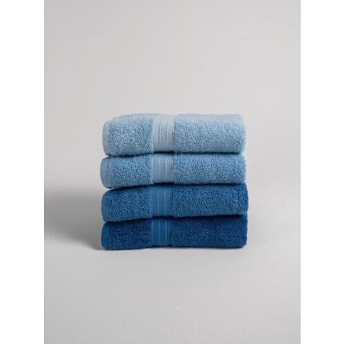 Rainbow 100 Cotton Extra Soft Blue Hues 4'lü Hand/Face Towel Set (4*50x80) squishy Texture