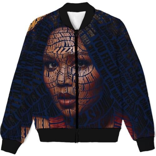 REAL American SIZE Lizzo 3D Sublimation print Zipper Up Jacket plus size 4XL 5XL 6XL