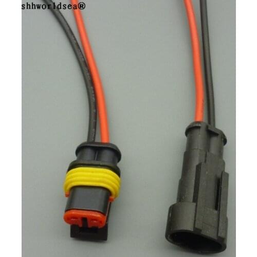 Shhworldsea 1.5mm male female 2 Pin Way Sealed Waterproof Electrical Wire Connector Plug Set auto connectors with cable