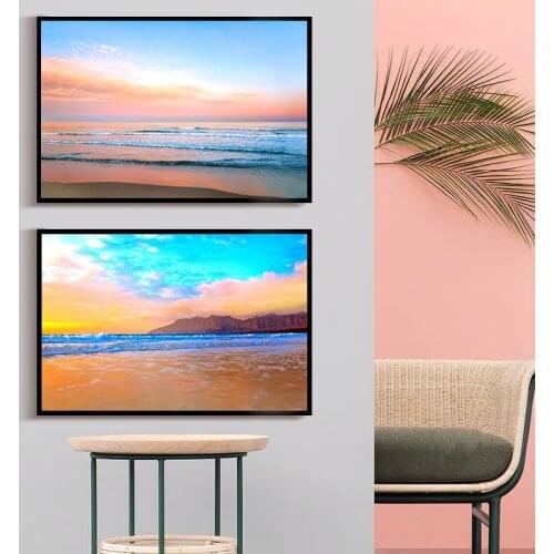 Modern Home Decor Style Leisure Holiday By The Sea Beach At Dusk The Sea Breeze Small Fresh Painting for Living Room Decor