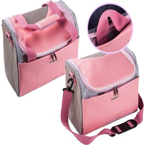 Pet Dog Fashion Solid Breathable Leather Bag Outdoor Travel Carries Sling Bags For Small Dogs Cats PB731