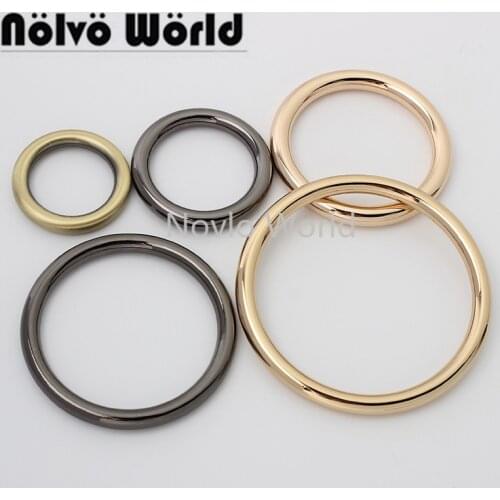 10-50 pieces 5 colors 25 32 44 50 63mm 6.0mm wire alloy welded O rings for purse strap connector buckle o rings bag hardware