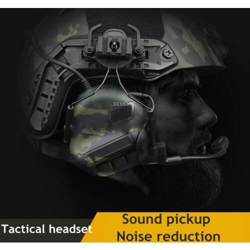 Tactical Helmet Headset Anti-noise Sound Amplification Military Shooting Headsets CS Wargame Hunting Headphones