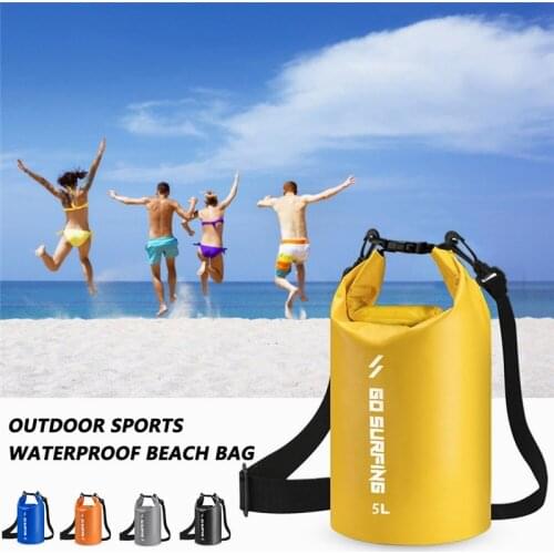 5/10L PVC Waterproof Bag River Trekking Bags Dry Pack Bag Dry Wet Separation Waterproof Drift Storage Bag